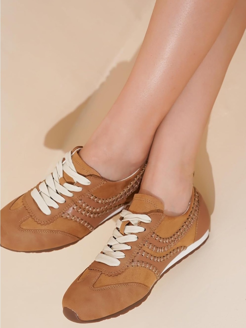 Project Cloud Tan Lace-Up Sneakers